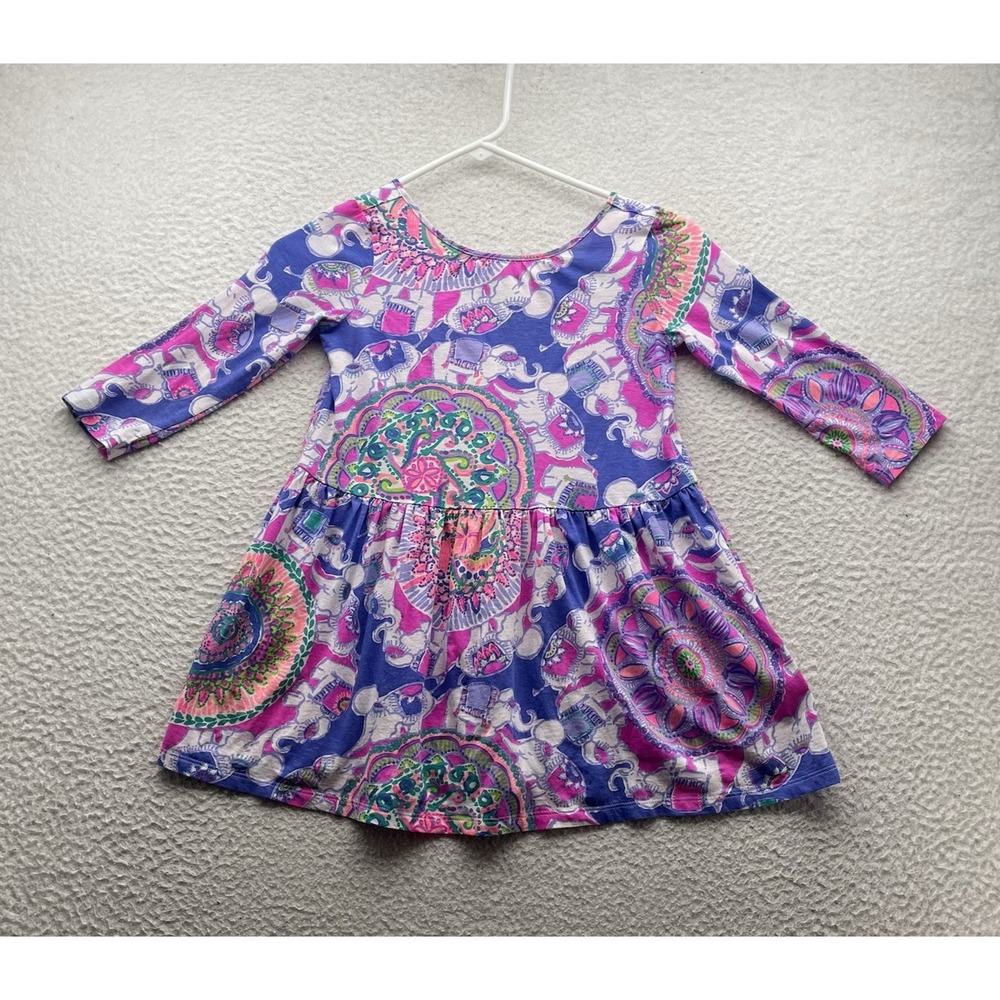 Lilly Pulitzer Lynn Dress Girls Size M 6-7 Play That Trunky Music Tutu Colorful